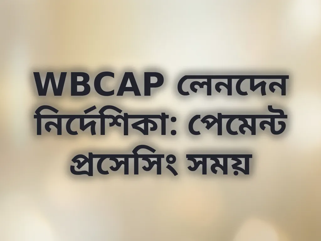 WBCAP লেনদেন নির্দেশিকা: পেমেন্ট প্রসেসিং সময়